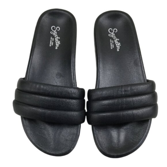 Seychelles black Leather Sandals 7 - Picture 1 of 10